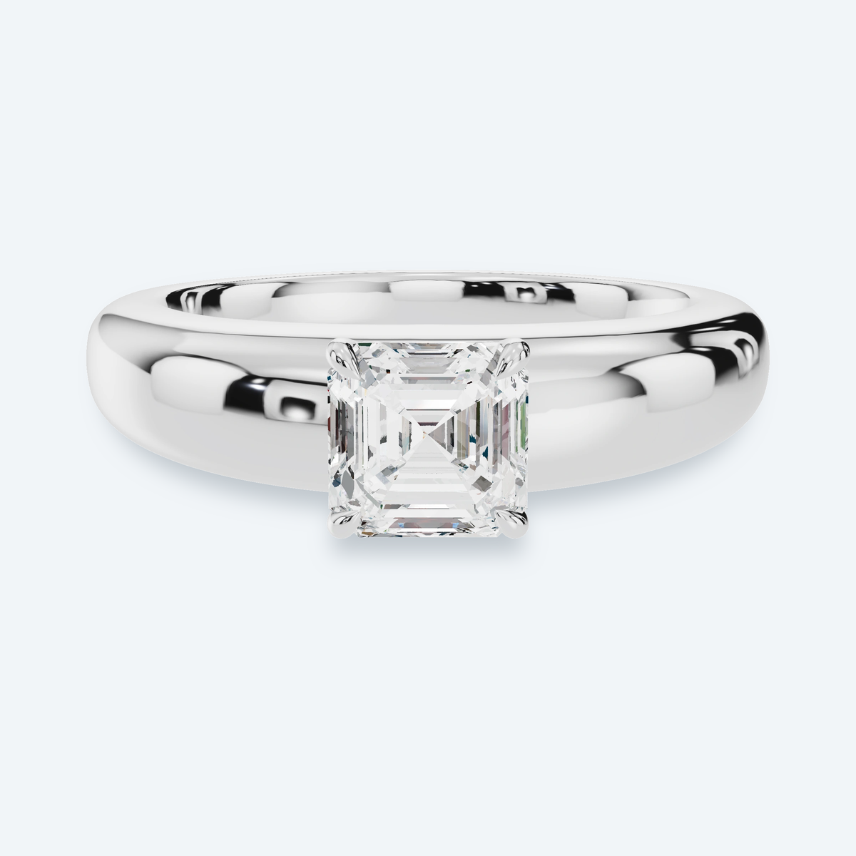 Asscher Cut Lab Diamond Solitaire Ring