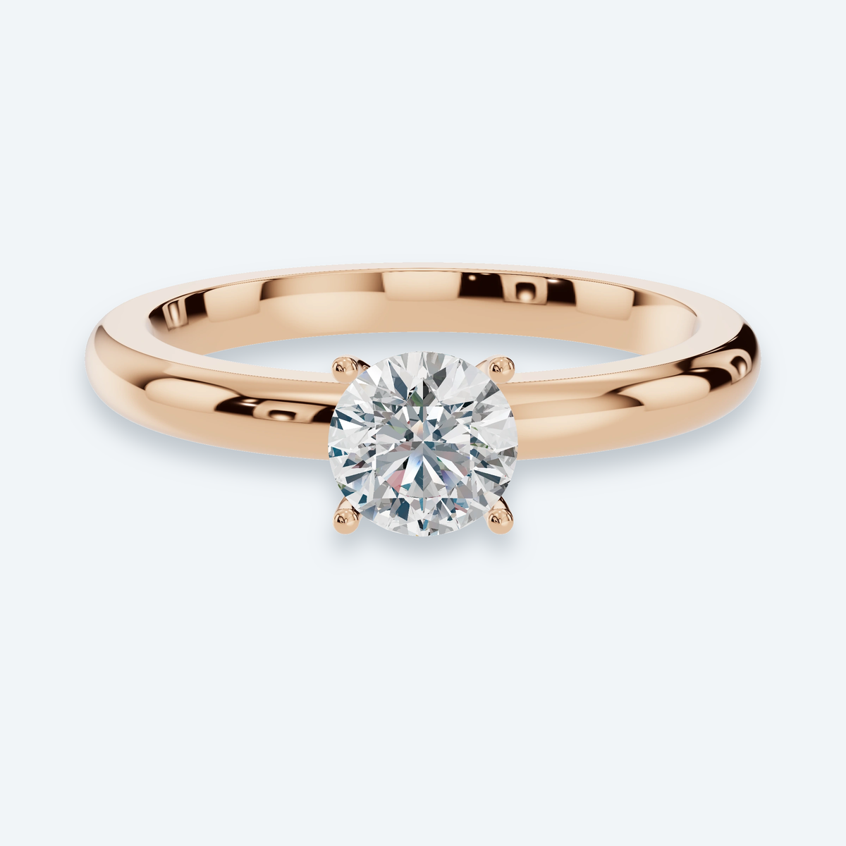 Round Brilliant Lab Diamond Solitaire Engagement Ring
