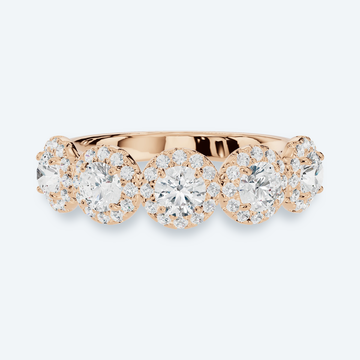 Five-Stone Halo Lab Diamond Band