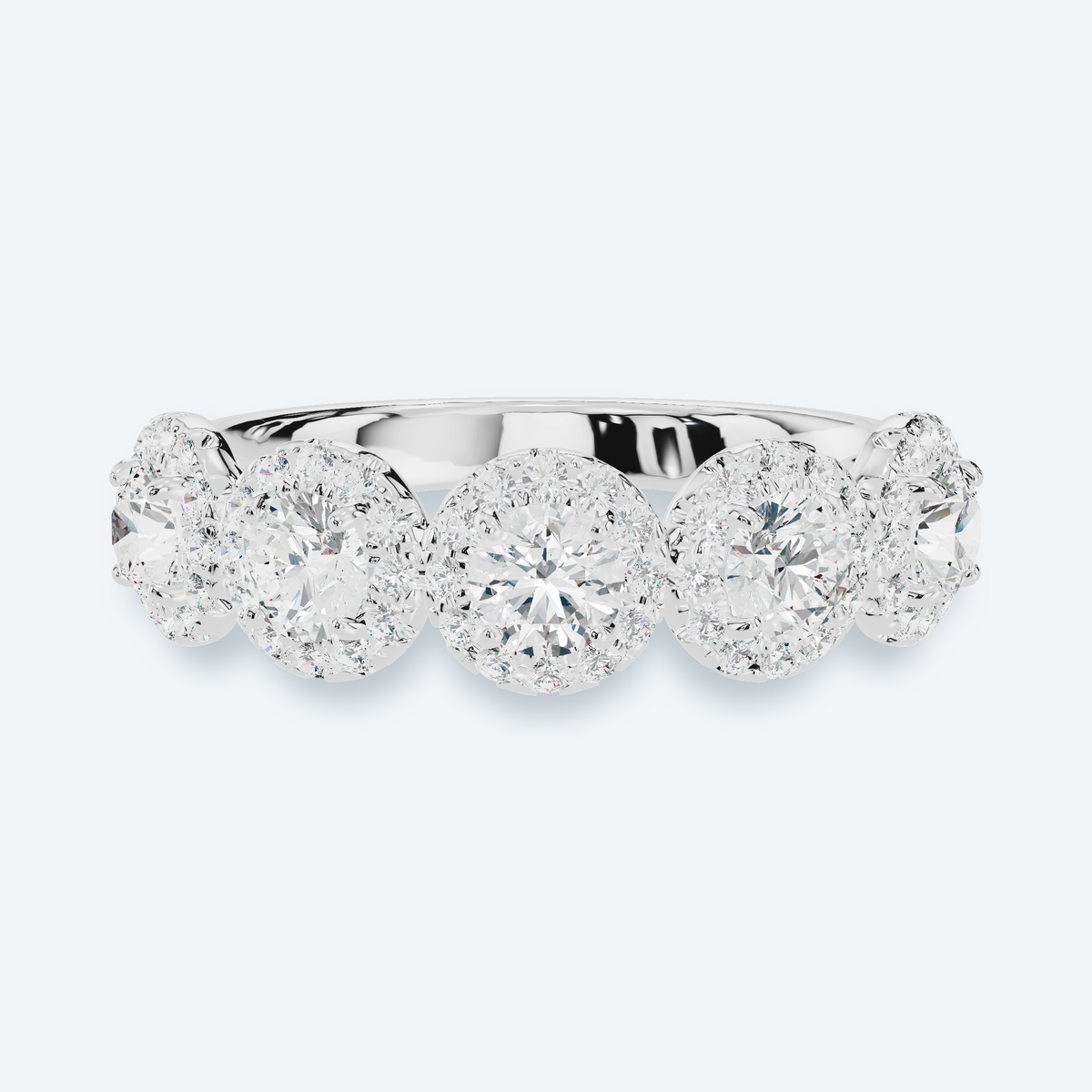 Five-Stone Halo Lab Diamond Band
