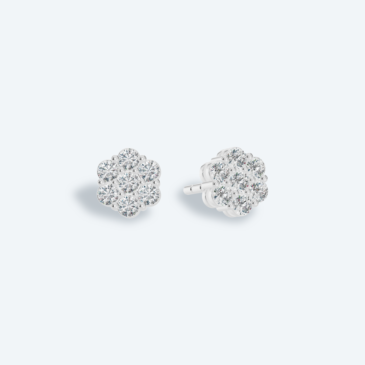 Floral Cluster Lab Diamond Studs