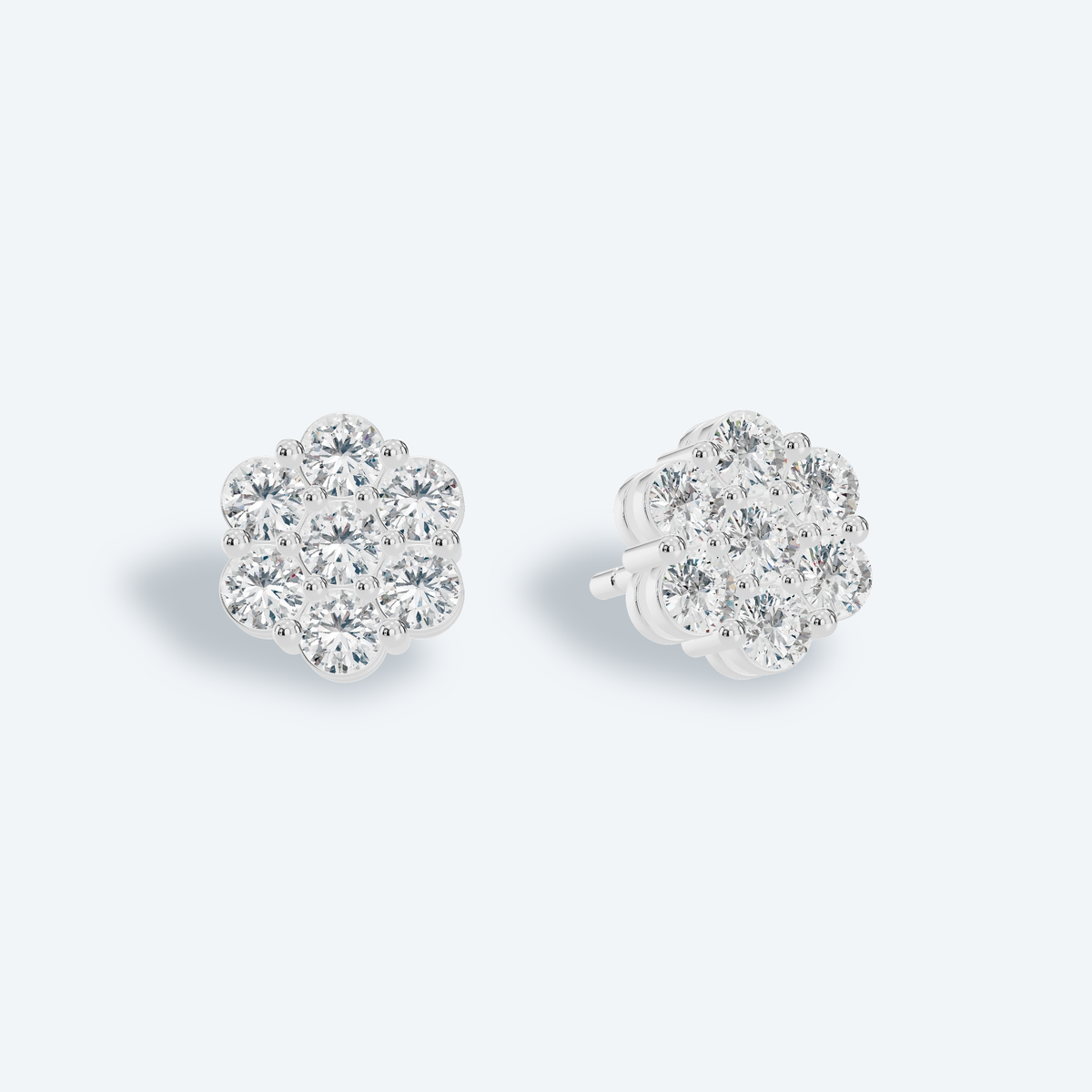 Floral Cluster Lab Diamond Studs