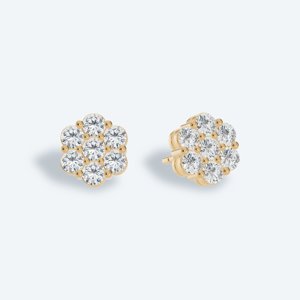 Floral Cluster Lab Diamond Studs