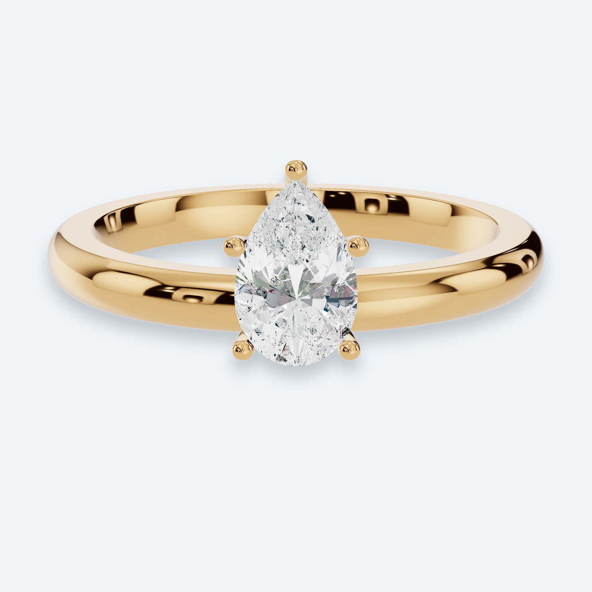 Pear Lab Diamond Solitaire Engagement Ring