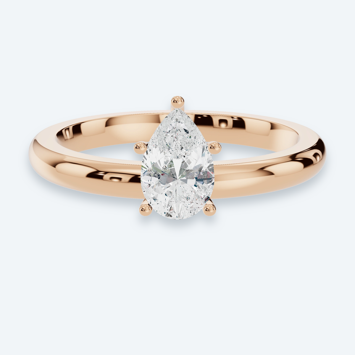 Pear Lab Diamond Solitaire Engagement Ring