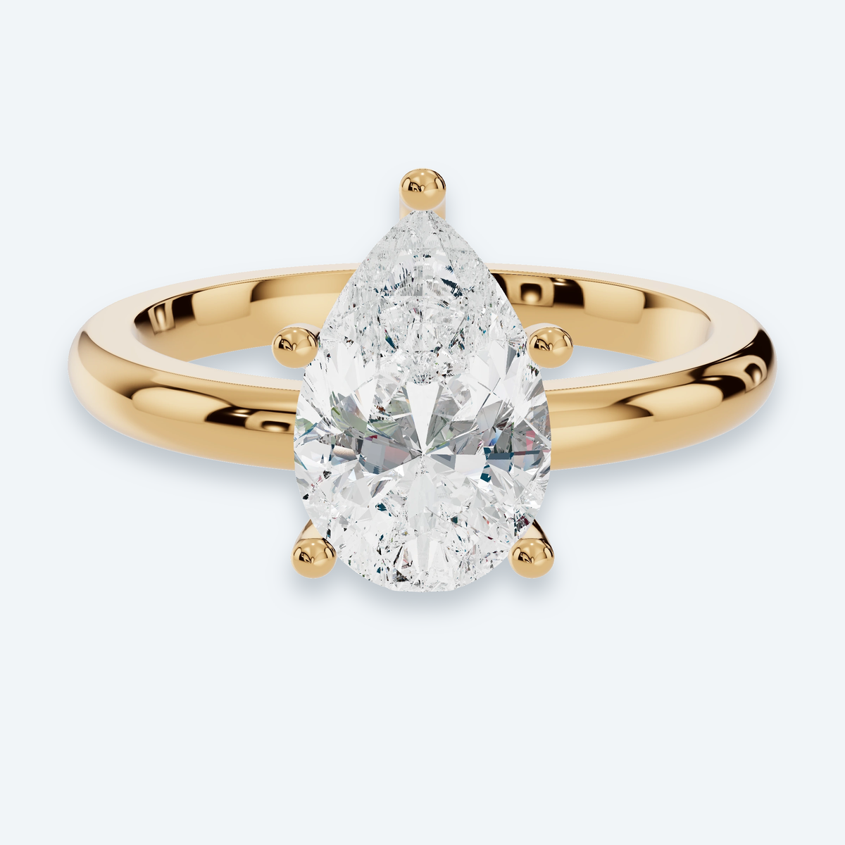 Pear Lab Diamond Solitaire Engagement Ring