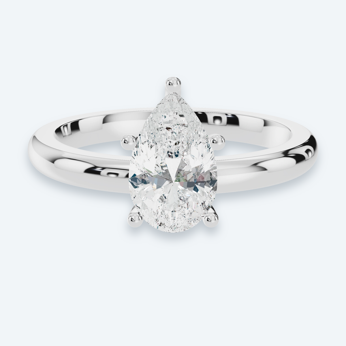 Pear Lab Diamond Solitaire Engagement Ring