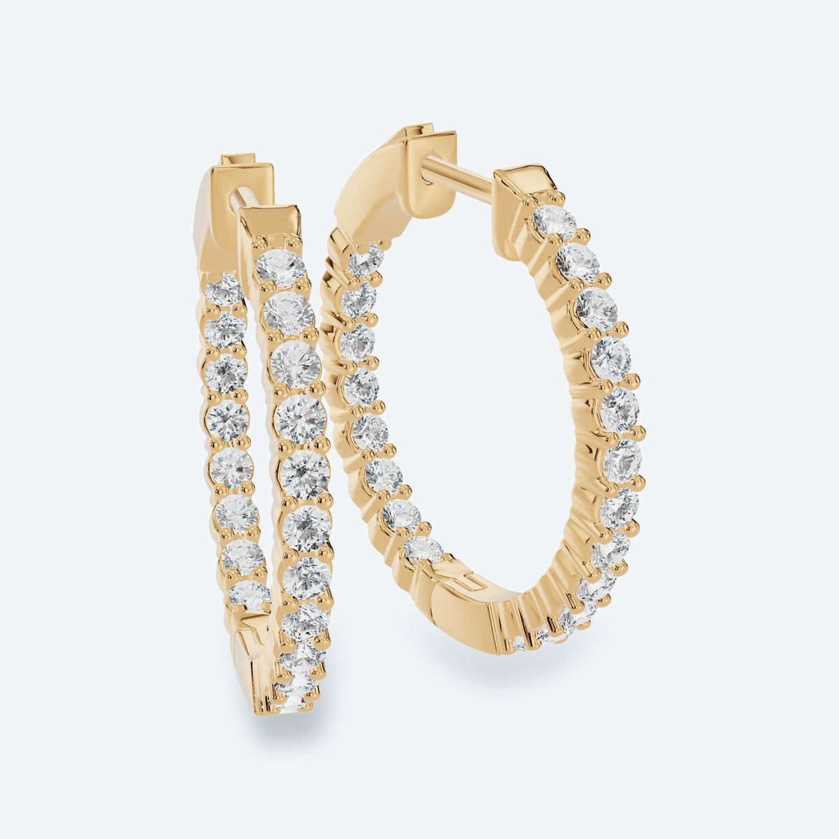 Micro-Pavé Inside-Out Lab Diamond Hoops