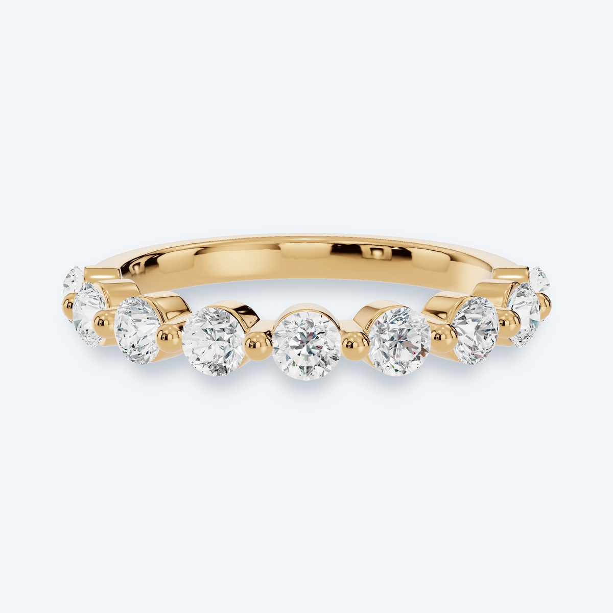 Nine-Stone Round Lab Diamond Ring