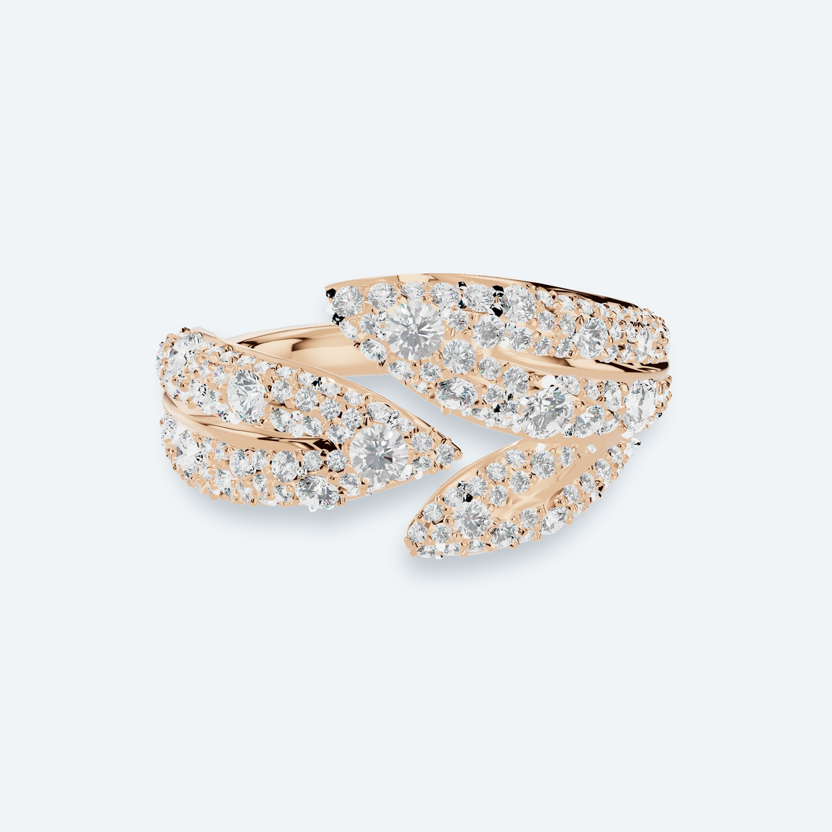 Pavé Olive Branch Lab Diamond Ring