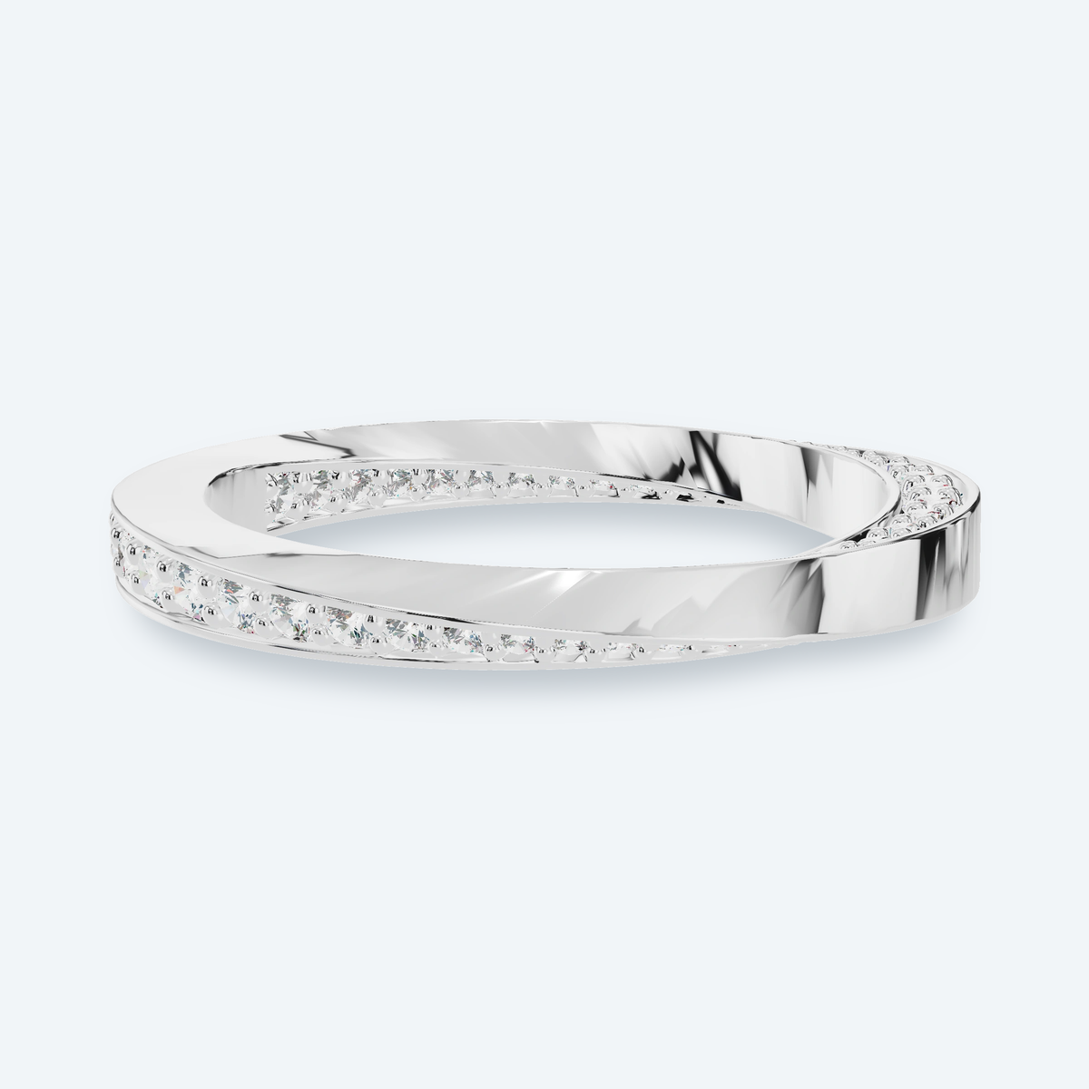 Spiral Pavé Lab Diamond Ring