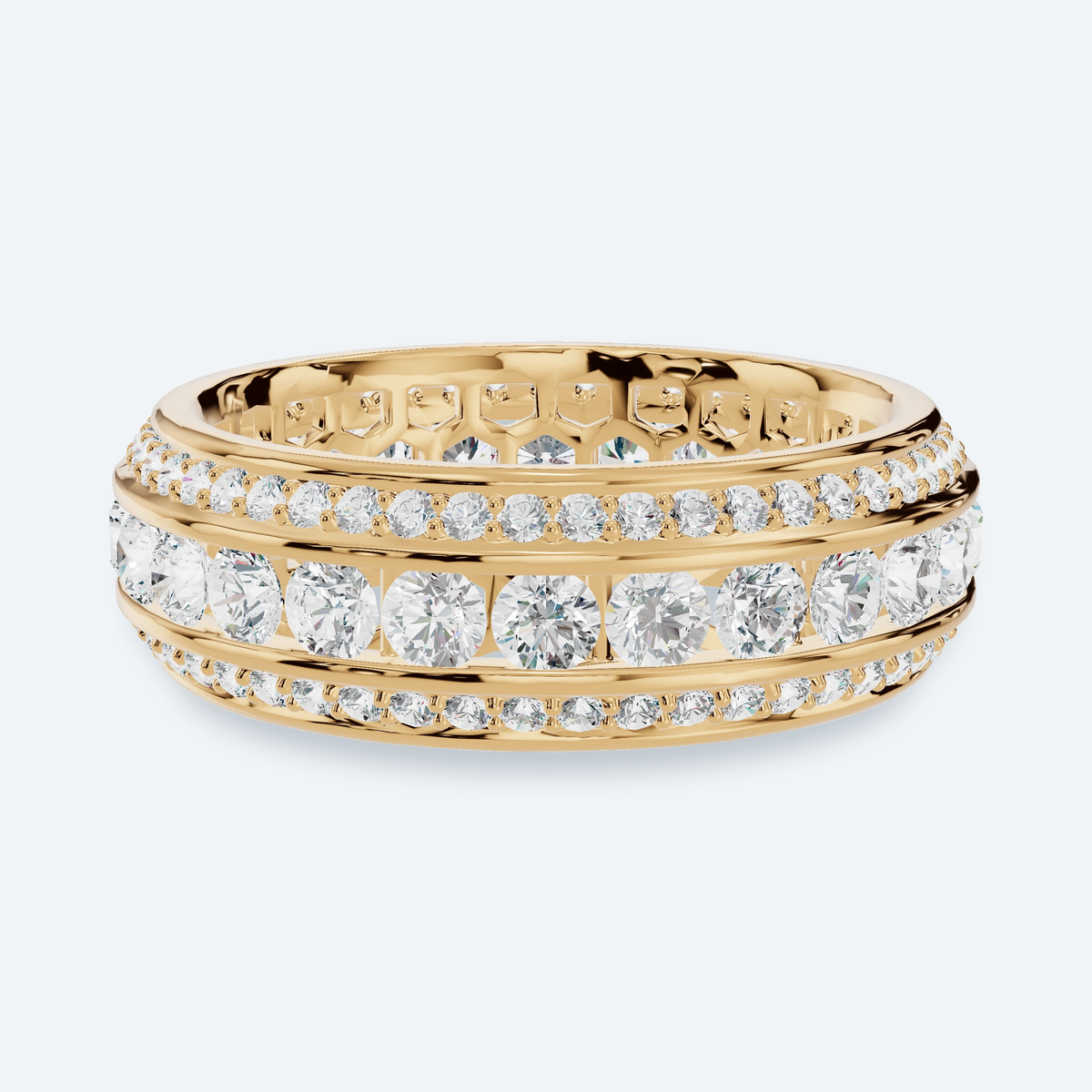 Three-Row Framed Lab Diamond Eternity Band