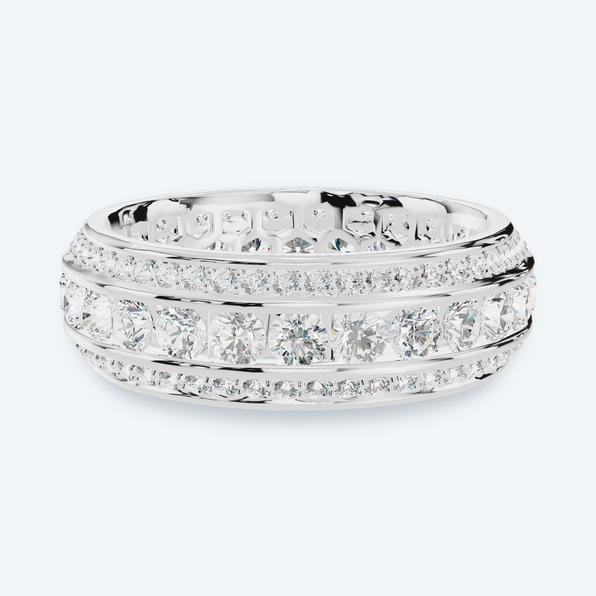 Three-Row Framed Lab Diamond Eternity Band
