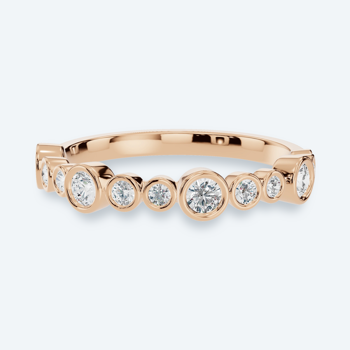 Twelve-Stone Bezel Lab Diamond Ring