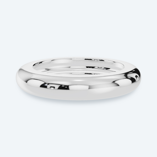 14K Gold Tube Ring - White Gold