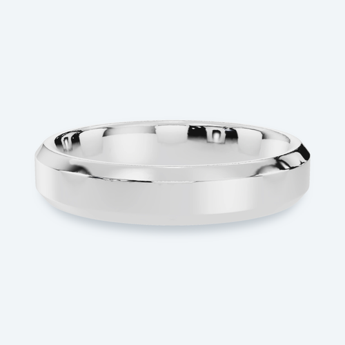 4.5mm Beveled Edge Men's Wedding Band - White Gold