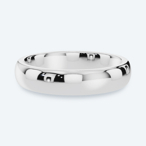 4mm Comfort Fit Men's Wedding Band - White Gold