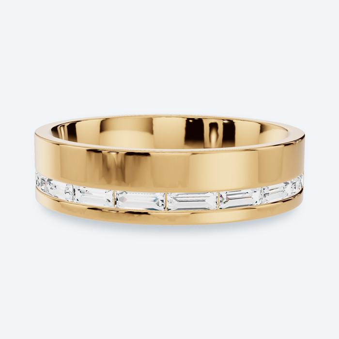 5.5mm Baguette Lab Diamond Men's Wedding Band