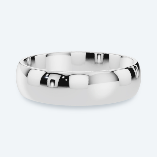 5.5mm Comfort Fit Men's Wedding Band - White Gold