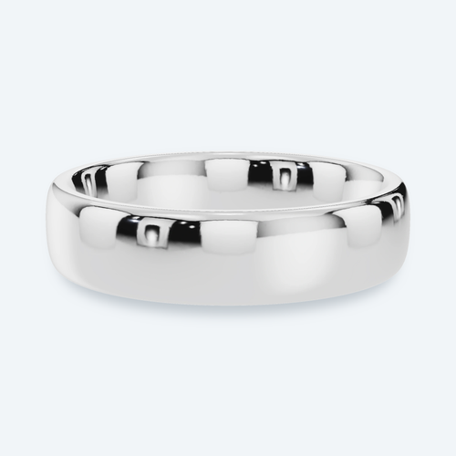 5.5mm Low Profile Men's Wedding Band - White Gold