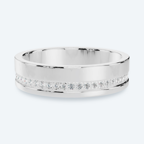 5.5mm Pavé Lab Diamond Men's Eternity Band - White Gold