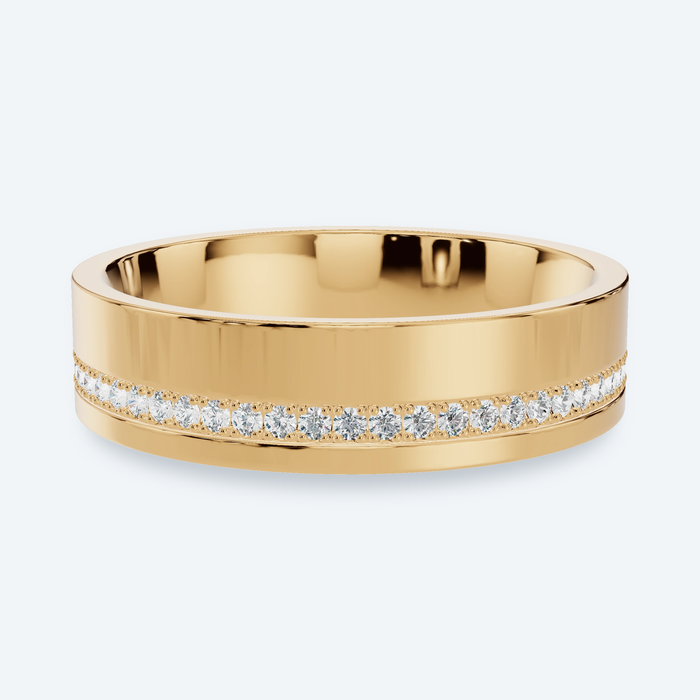 5.5mm Pavé Lab Diamond Men's Wedding Band