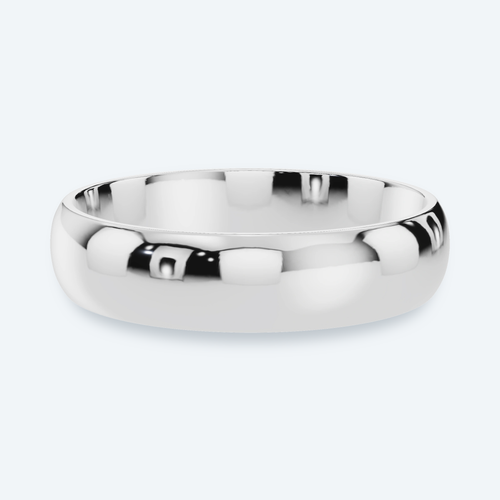5mm Comfort Fit Men's Wedding Band - White Gold