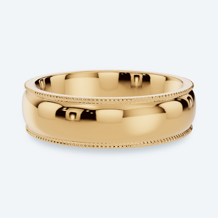 6mm Milgrain Men's Wedding Band
