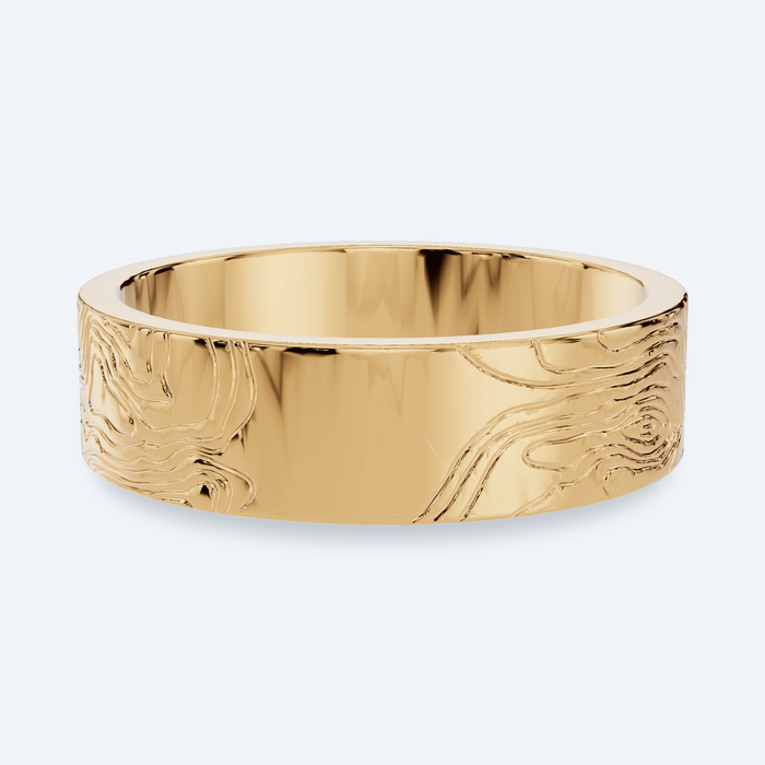 6mm Topographic Men's Wedding Band