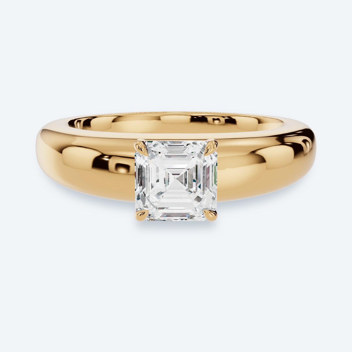 Asscher Cut Lab Diamond Solitaire Ring