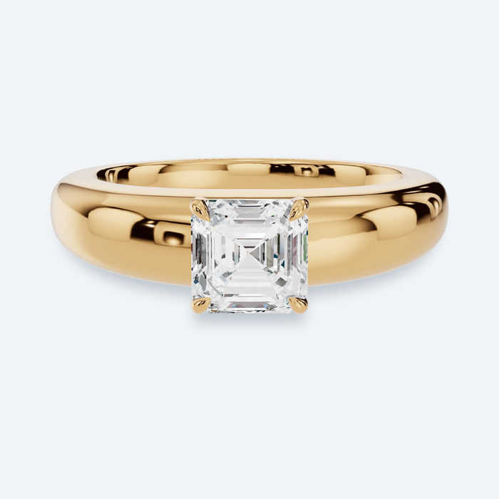 Asscher Cut Lab Diamond Solitaire Ring