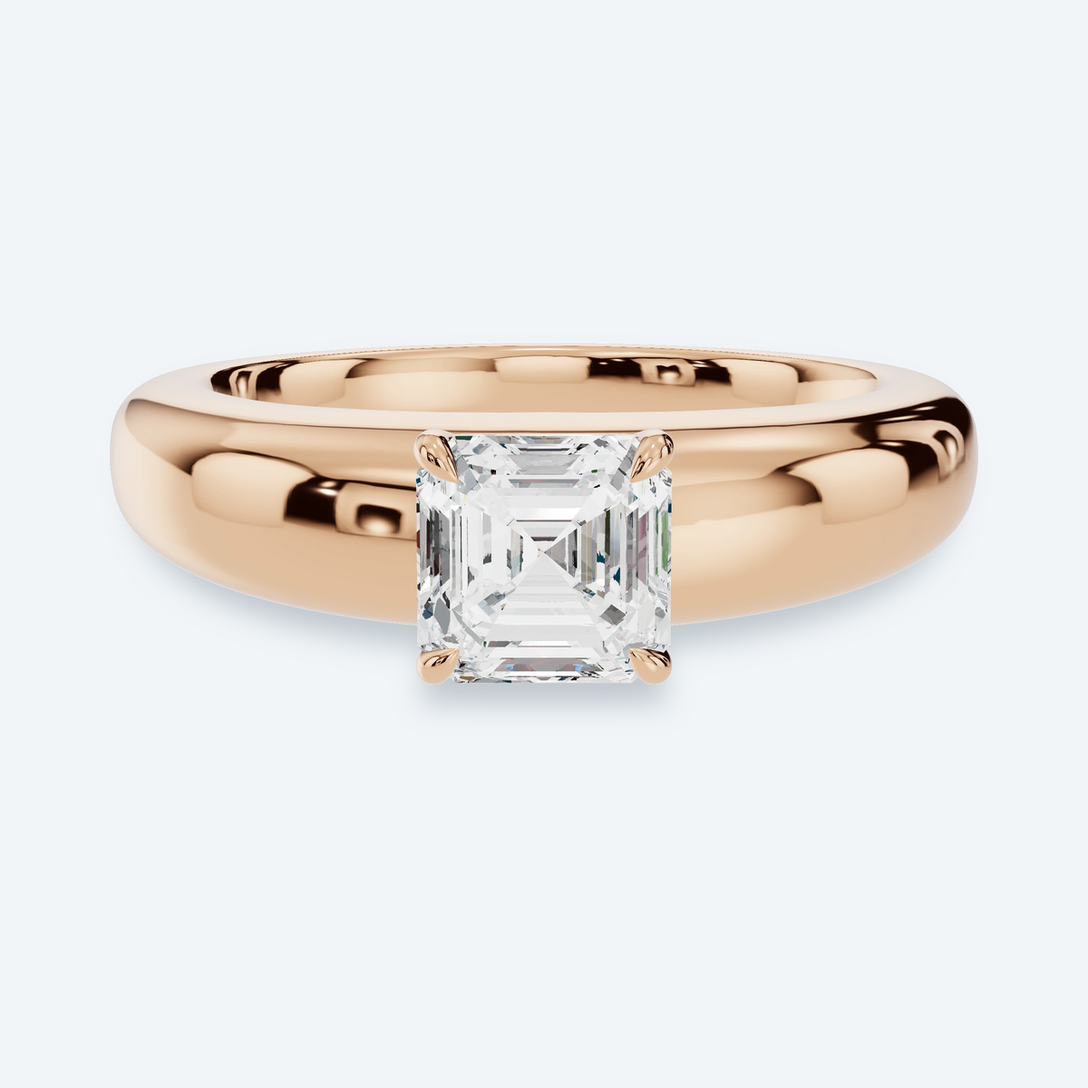 Asscher Cut Lab Diamond Solitaire Ring