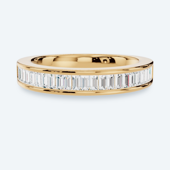 Baguette Channel Lab Diamond Wedding Band