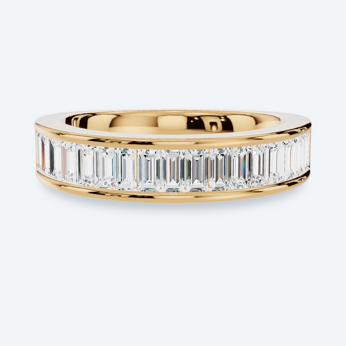 Baguette Channel Lab Diamond Wedding Band