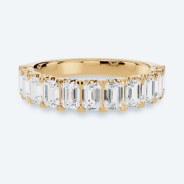 Eleven-Stone Emerald Lab Diamond Anniversary Band