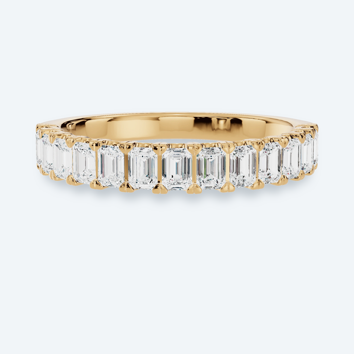 Emerald Prong-Set Wedding Band