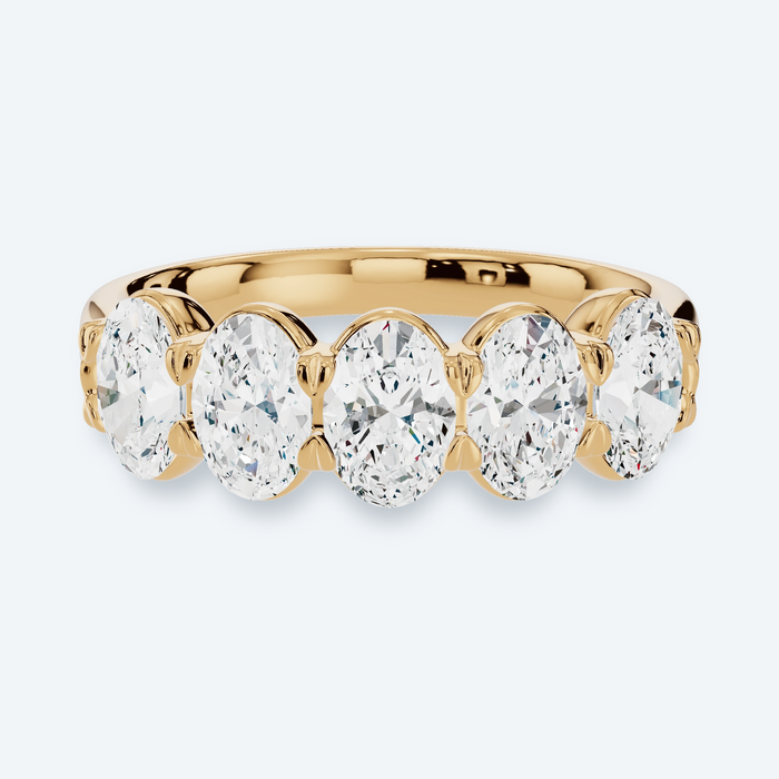 Five-Stone Oval Lab Diamond Anniversary Band