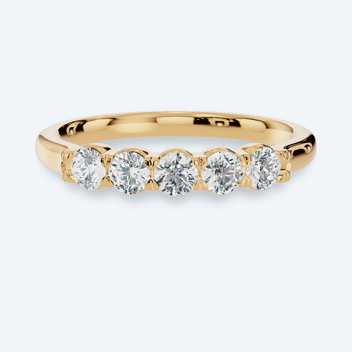 Five-Stone Round Lab Diamond Anniversary Band