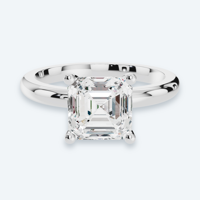 Asscher Lab Diamond Solitaire Engagement Ring