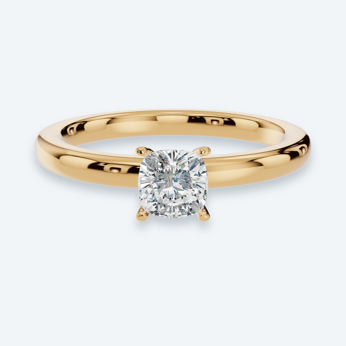 Cushion Lab Diamond Solitaire Engagement Ring