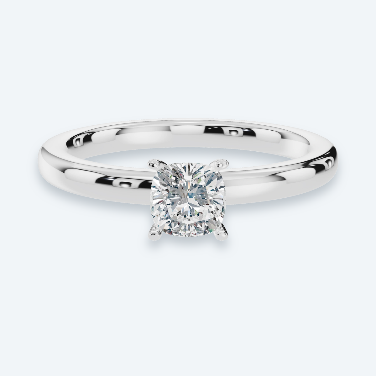 Cushion Lab Diamond Solitaire Engagement Ring