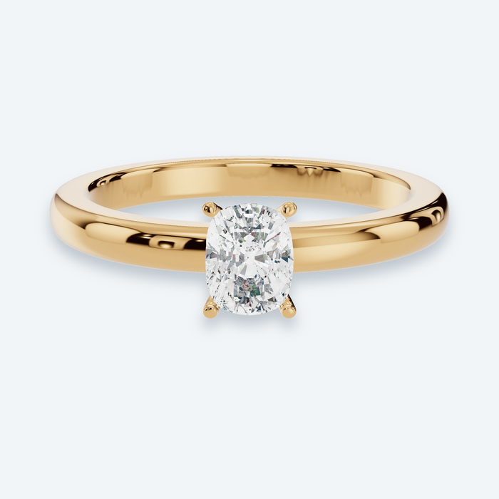 Elongated Cushion Lab Diamond Solitaire Engagement Ring