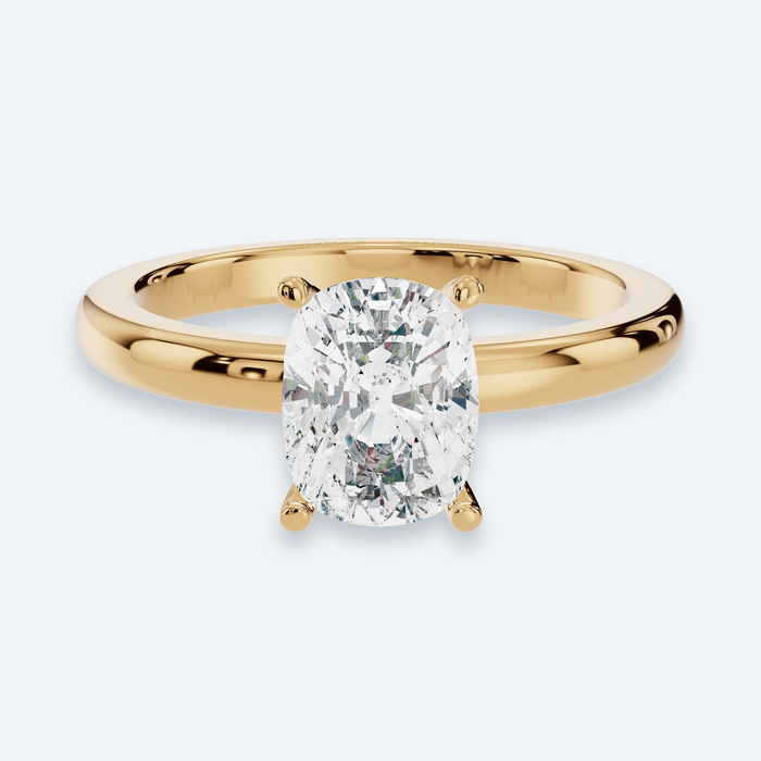 Elongated Cushion Lab Diamond Solitaire Engagement Ring