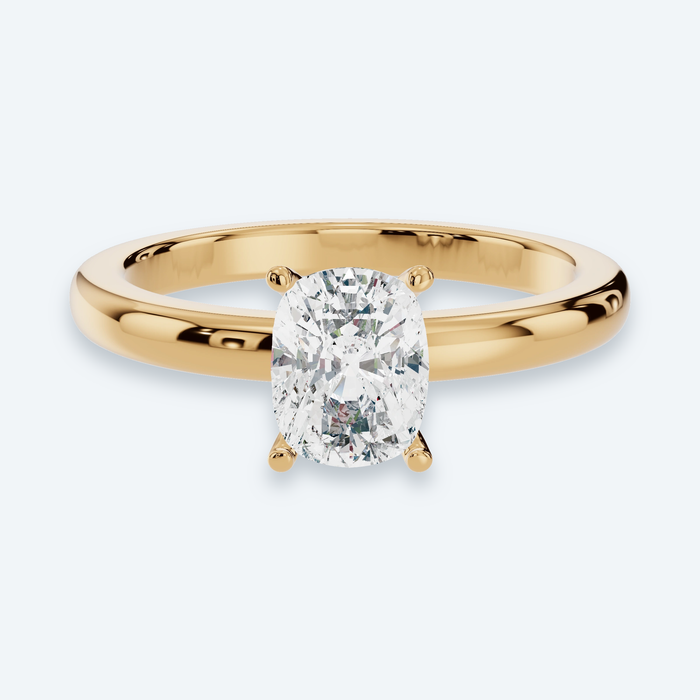 Elongated Cushion Lab Diamond Solitaire Engagement Ring