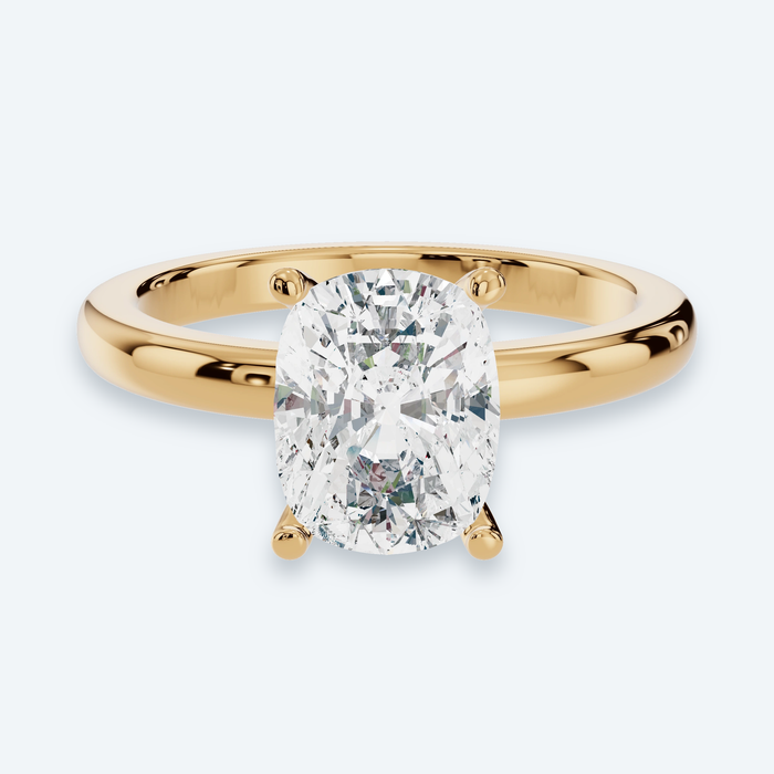 Elongated Cushion Lab Diamond Solitaire Engagement Ring