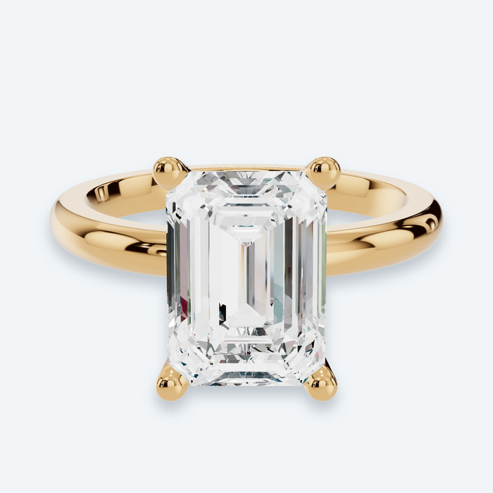 Emerald Lab Diamond Solitaire Engagement Ring