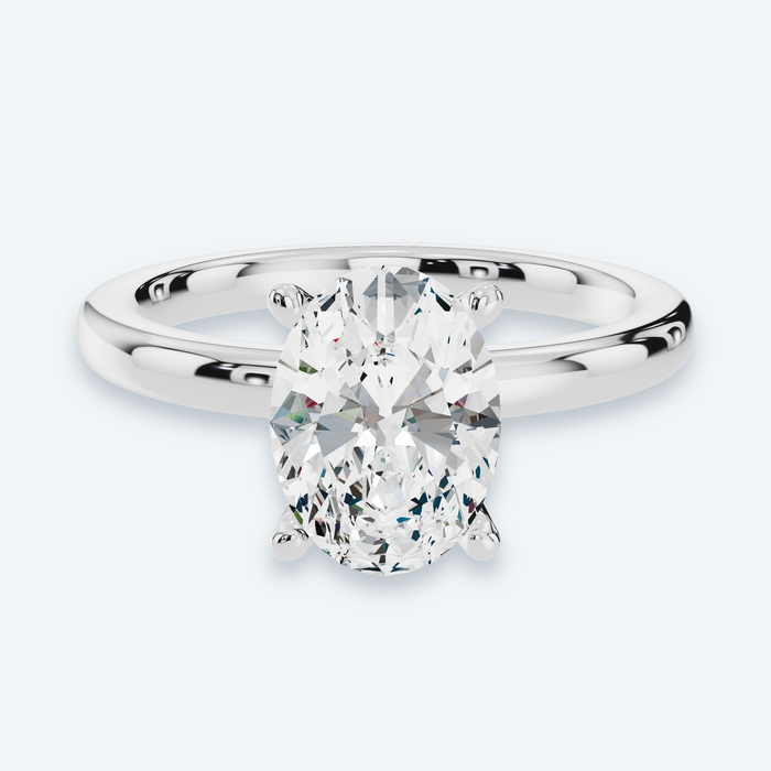 Oval Lab Diamond Solitaire Engagement Ring