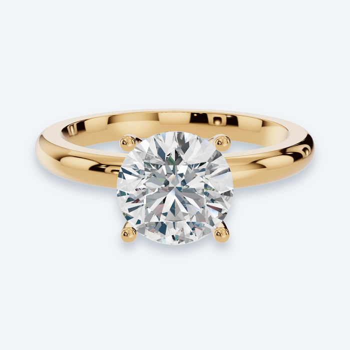 Round Brilliant Lab Diamond Solitaire Engagement Ring