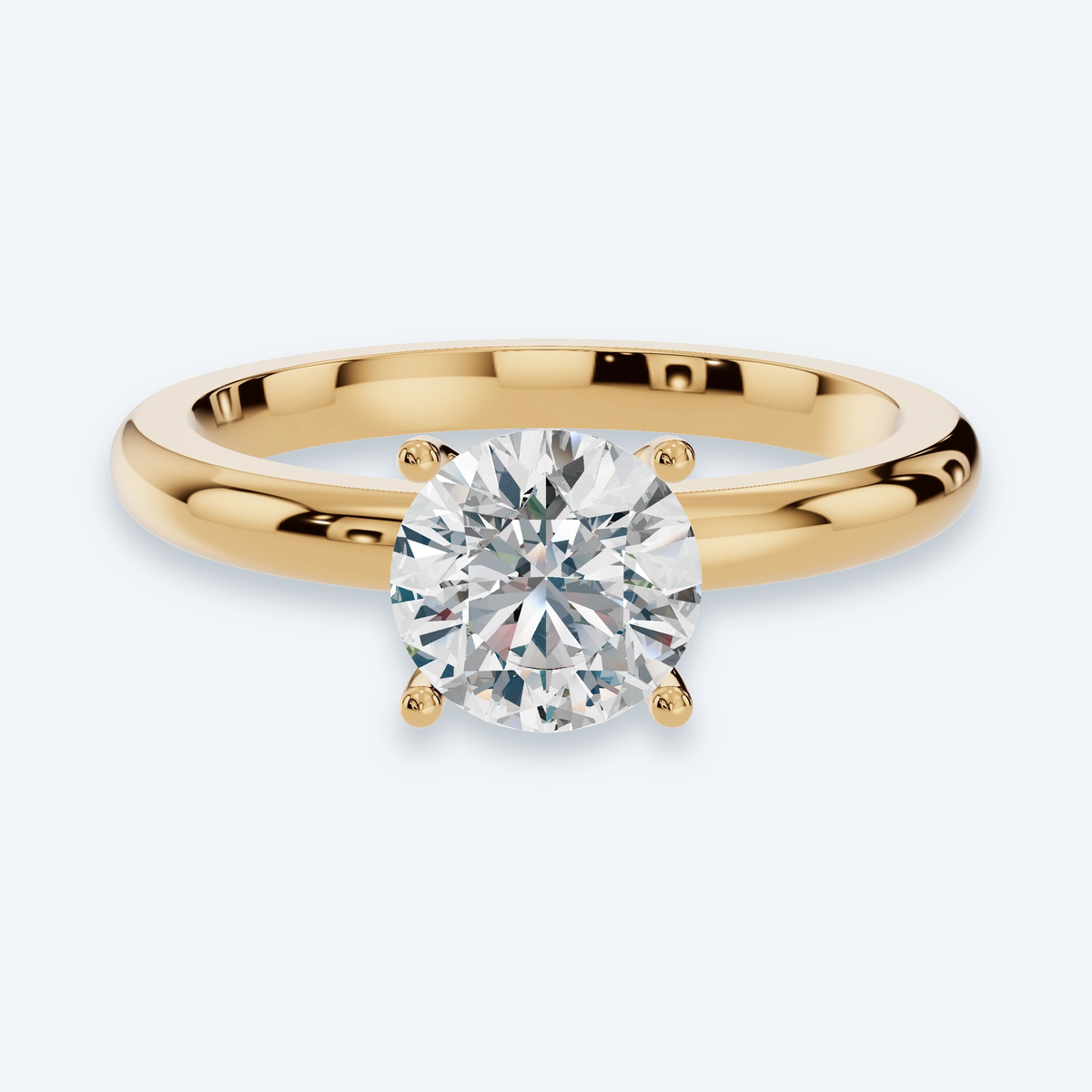 Round Brilliant Lab Diamond Solitaire Engagement Ring