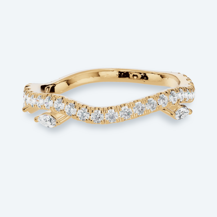 Marquise Accent Pavé Wedding Band